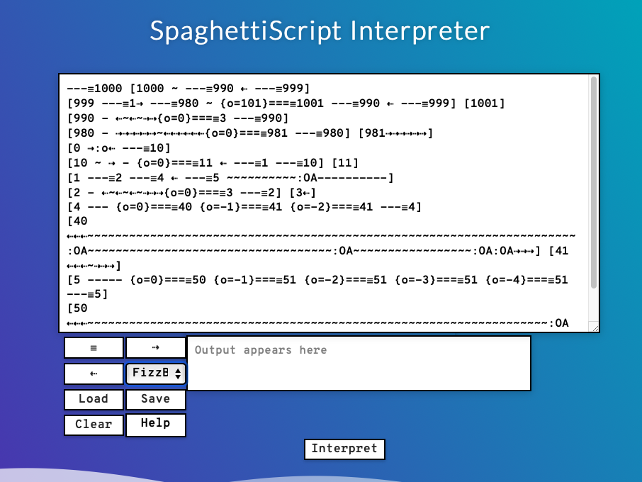 Screenshot of Spaghetti Script